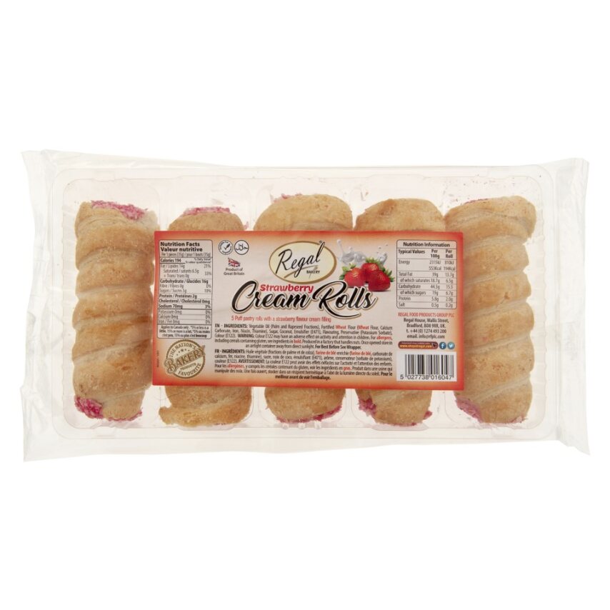 REGAL STRAWBERRY CREAM ROLLS x10