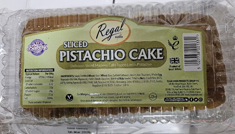 Regal SLICED PISTACHIO  CAKE X 6